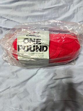 Caron One Pound Acrylic Yarn Skein 16oz Red 516 Scarlet Crochet